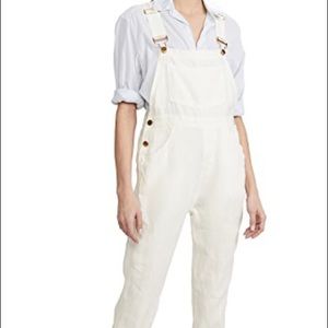 NWT WeWoreWhat White Linen Overalls